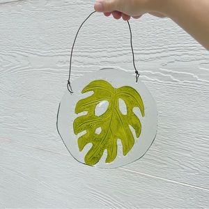 montesera stained glass window hanging